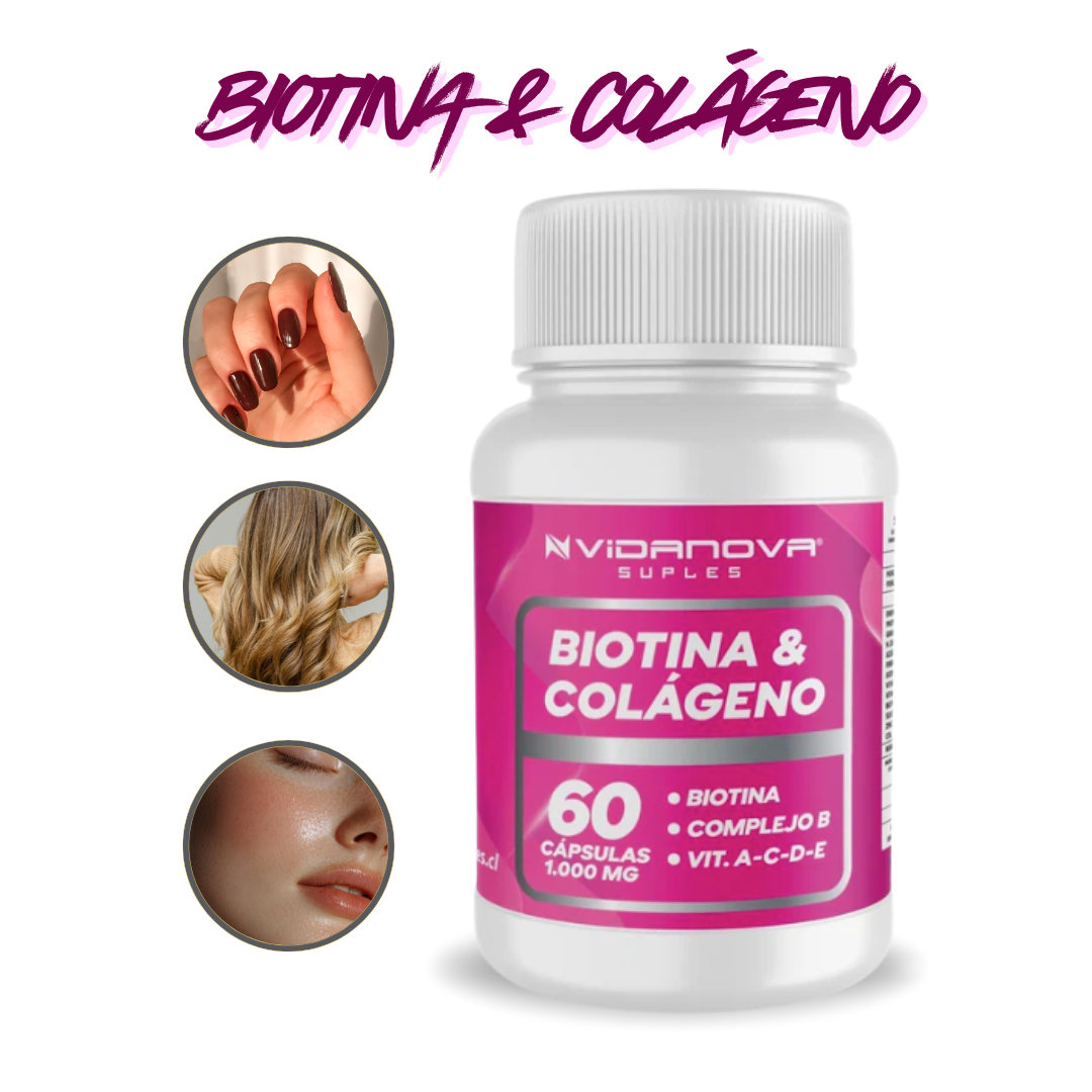 BIOTINA + COLÁGENO 1000MG 60CAPS